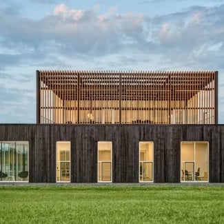 Rectangular building from the outside
