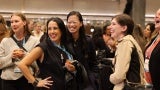 AIA 2025 President Elect Evelyn Lee is pictured in a conference setting with Graciela Carrillo, AIA